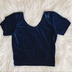 American Apparel || Royal Blue Velvet Crop Top